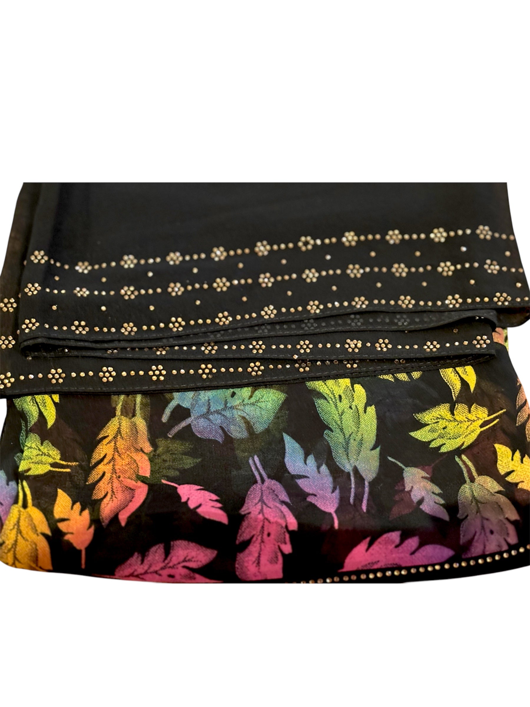 Rainbow Floral Rhinestone Chiffon - Taqwa Boutique