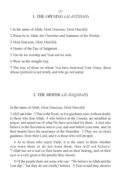 The Quran in English (Medium Book) - Taqwa Boutique